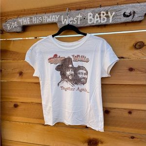 Waylon and Willie Midnight Rider crop tee